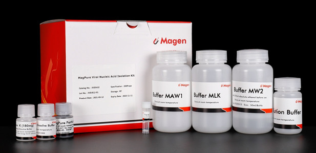 Extract total viral nucleic acid from 200μl cell-free/low-content cell biological samples such as body fluids, serums, plasma, tissue homogenate supernatant using magnetic beads
