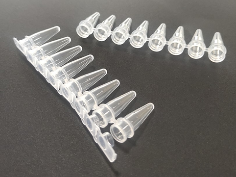 0.2ml 8 Strips PCR tube, Flat Cap, White/Transparent