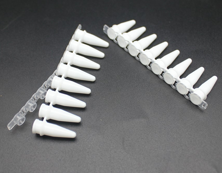 0.1ml 8 Strips PCR tube, Flat Cap, White/ Transparent